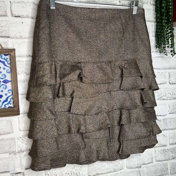 Talbots Tiered Ruffled Wool Skirt Size 6 Petite - Picture 2 of 8